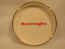 Vintage Burroughs Advertising Detroit Large Glass Ashtray