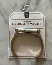 New Gold Cuff Bracelet with Genuine Howlite Stone by Melrose & Market     (J102)