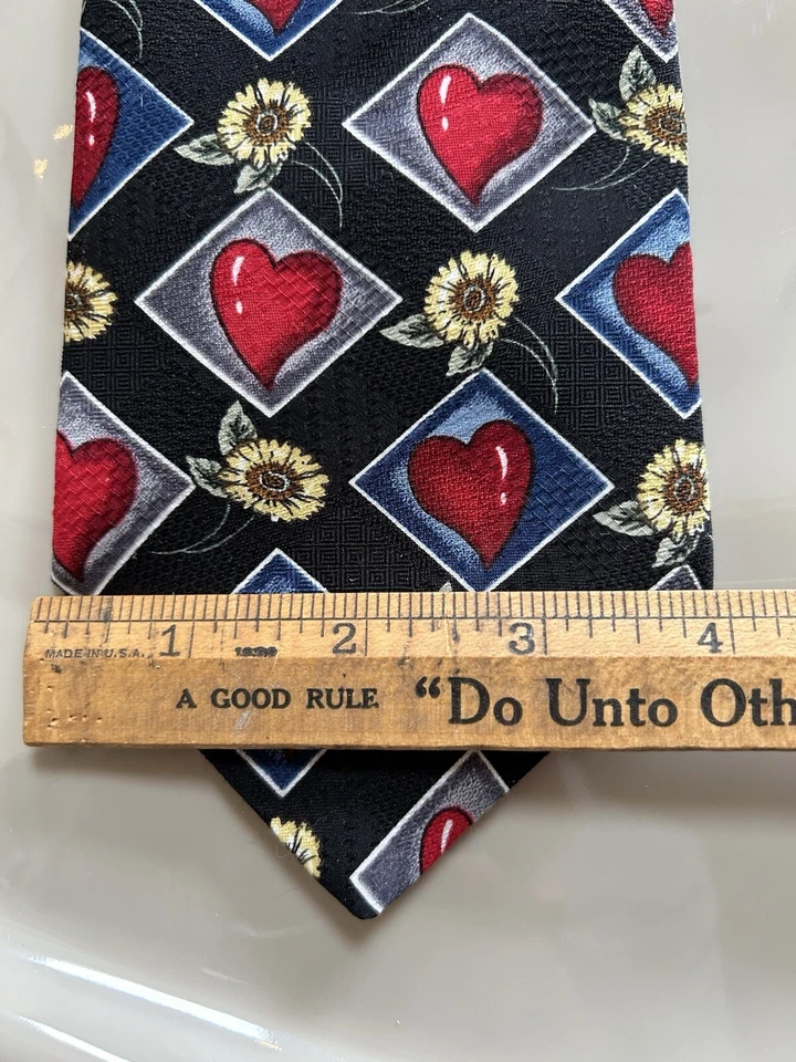 REQUISITOS 4 x 55 CORBATA CORBATA Roja San Valentín Corazones Azul Marino Rojo Floral Foto 4 de 4