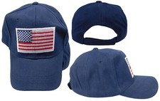 USA United States Patch Navy Blue Acrylic Adjustable Embroidered Cap Hat