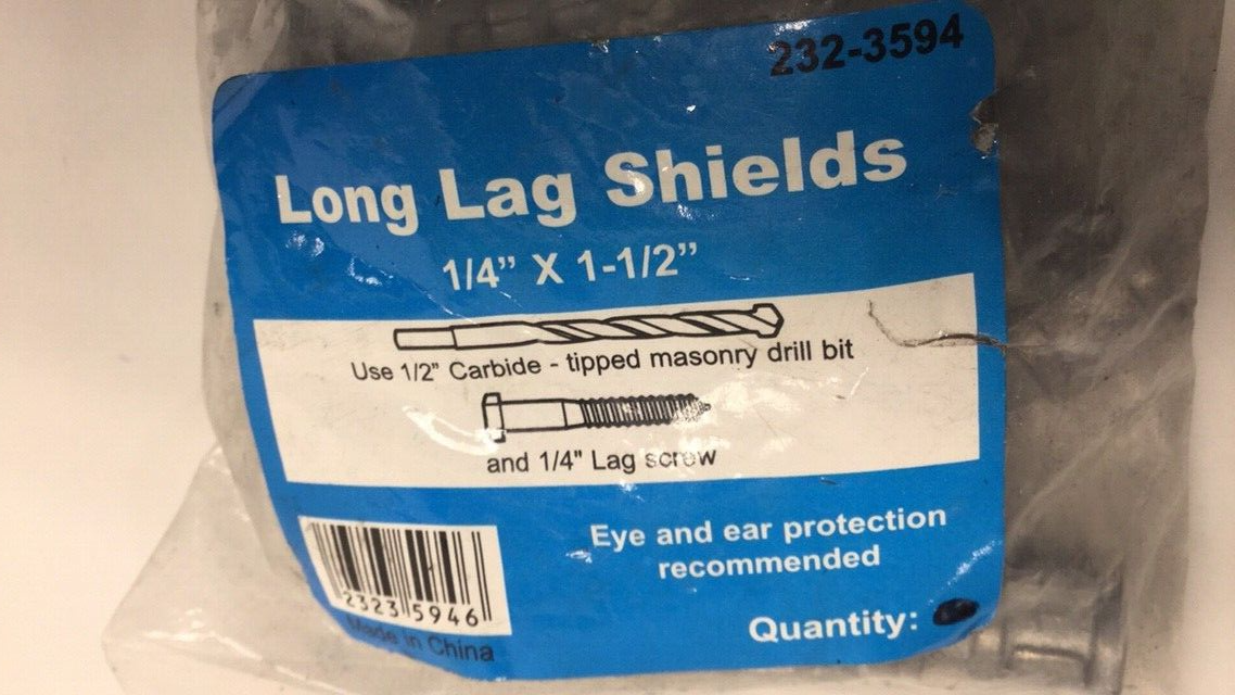 Anchor 2323594 Long Lag Shields 1/4 x 11/2 (Pack of 20) for 1/2 Hole