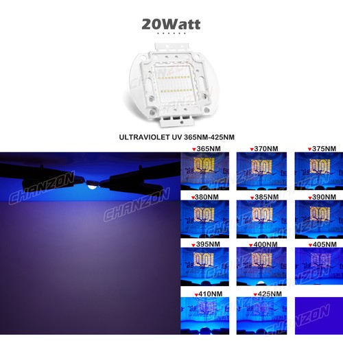3W 5W 10W 20W 30W 50W 100W High Power Uv Ultraviolet Smd Led Chip Bulb Diode - Picture 11 of 14