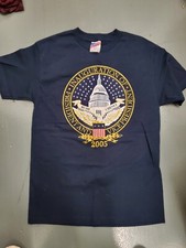 VTG Bush Cheney 2005 Inauguration Graphic T-Shirt Blue Made In USA Medium NEW