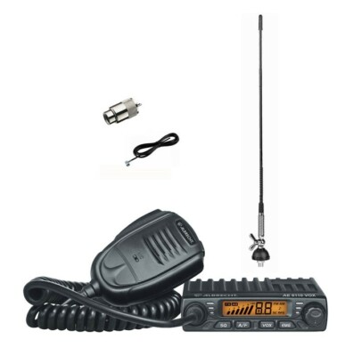 SET Albrecht AE 6110 VOX Mini CB-Funkgerät, 60cm Antenne und Anschlussmaterial X