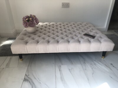 Extra Large Expensive Napel Fabric Footstool Coffee Tabel | eBay UK