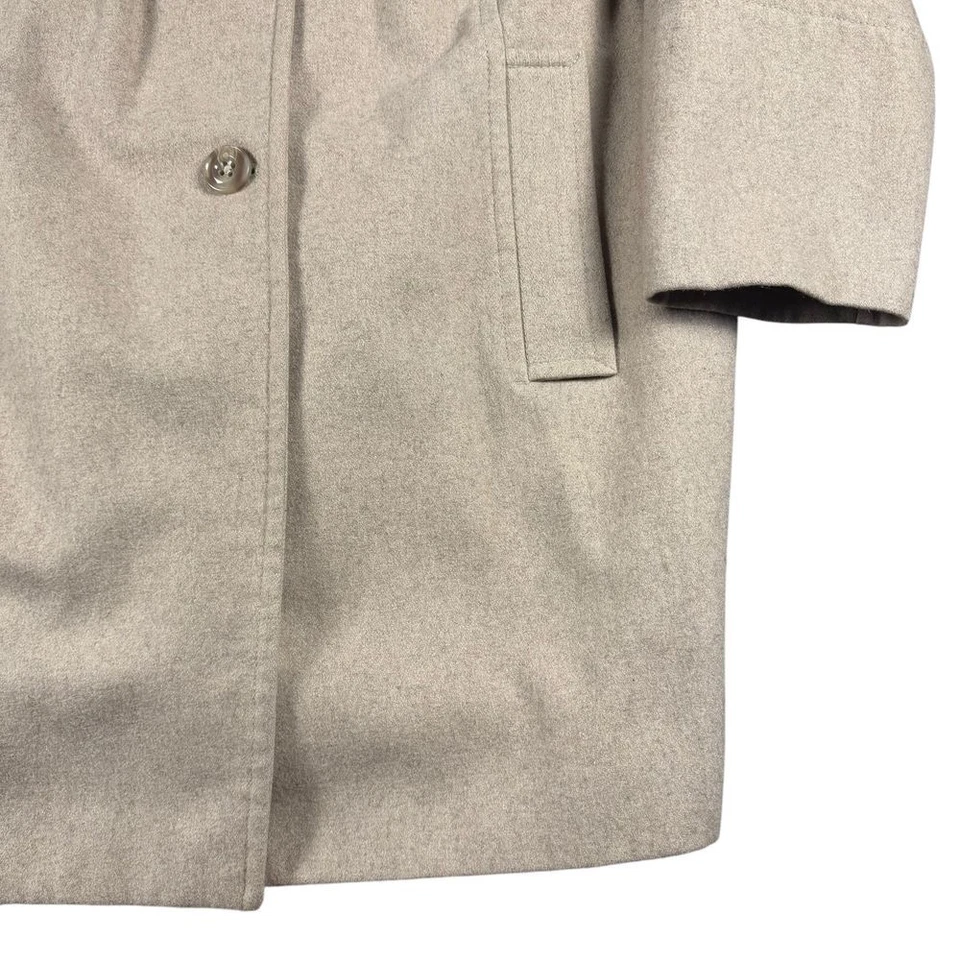 Abrigo de lana London Fog para mujer XL gabardina botón guisante abrigo invierno beige crema Foto 3 de 4