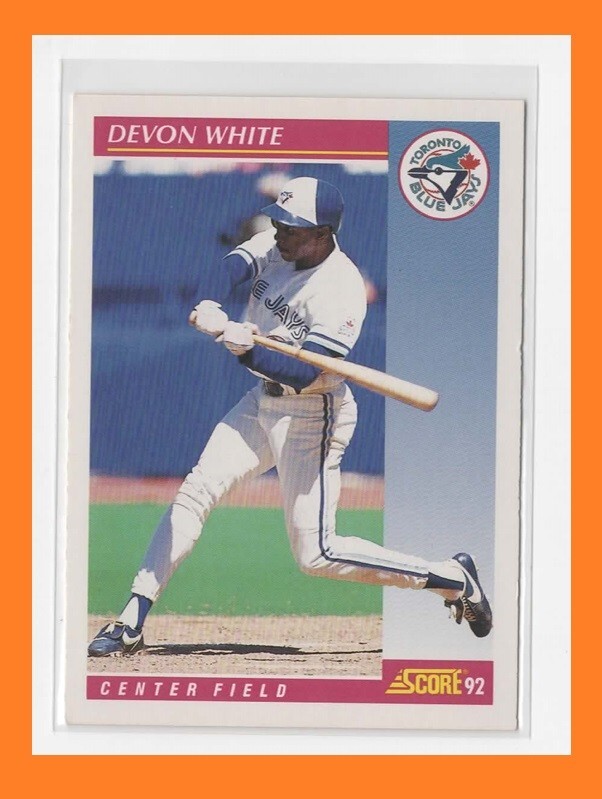 1992 Score 198 Devon White Toronto Blue Jays Center Field Baseball Card