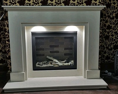 Marble Fireplace Nelson 54 Suite With Crystal Tulsa Gas Fire Ebay