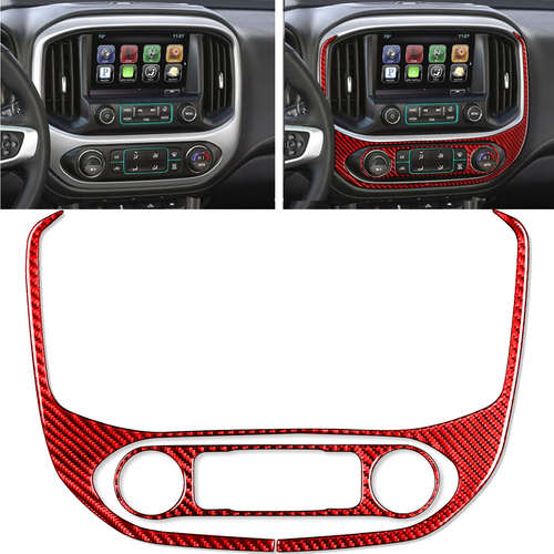 2PCS Carbon Fiber Center Console Display Trim Set For Chevrolet ...