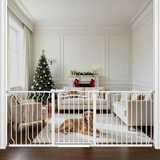 71.7"-81.1" Extra Wide Baby Gate with Door Large Pet Gate Indoor