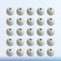 100 Pcs 16 Mm Holzperlen Bastelperlen Diy-Bastelperlen Runde Abstandsperlen
