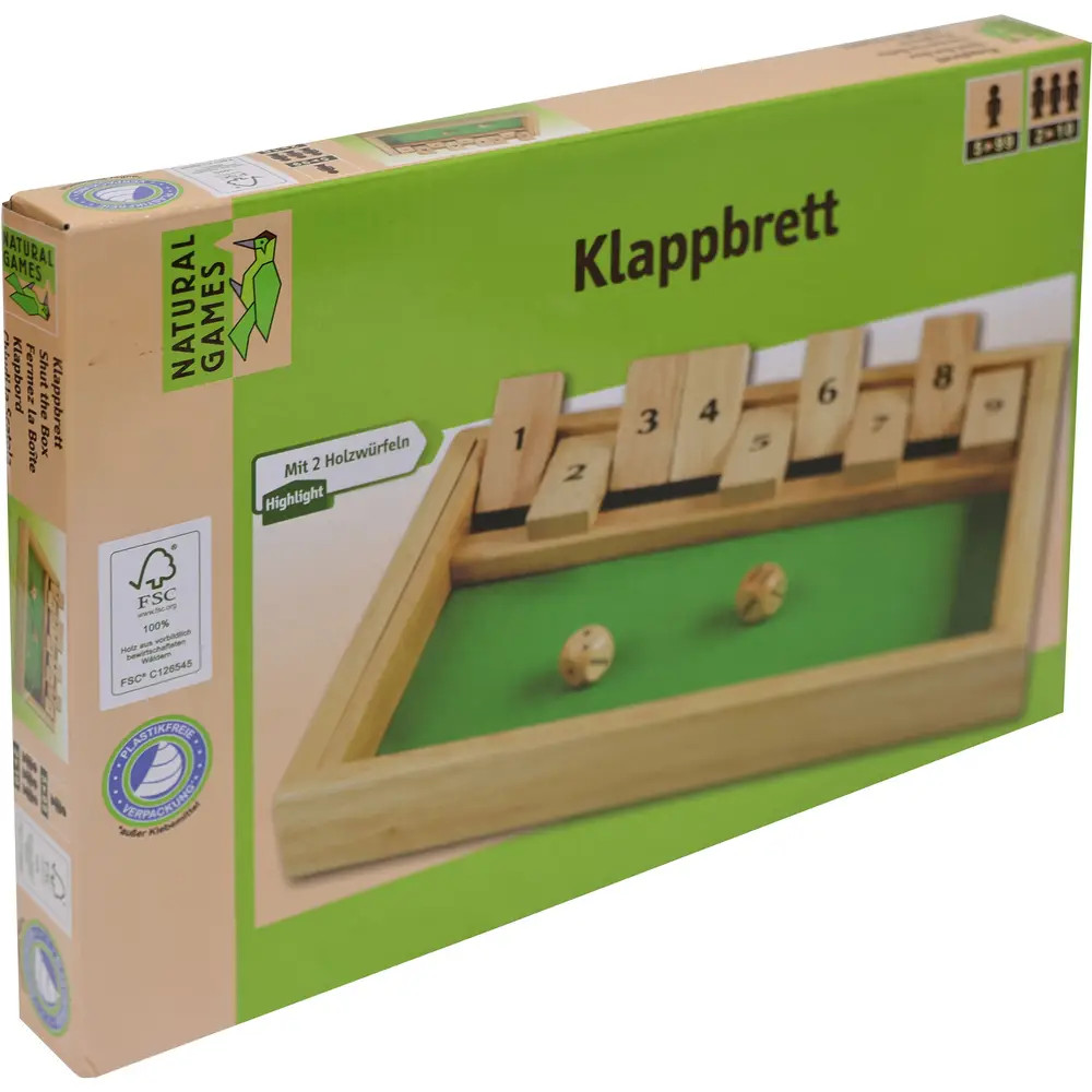 Classic Games Klappbrett, Brettspiel, 3-teilig, für 2-10 Spieler, ca. 27x19x3,3