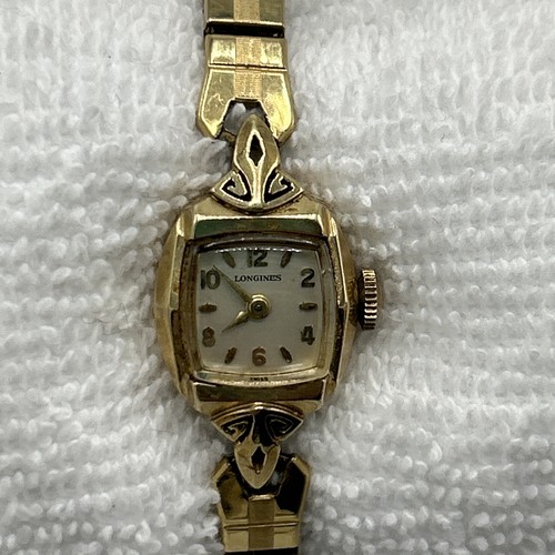 Reloj Longines Vintage Mujer Oro 14k Damas 17 Joyas Art Deco Tacos "RS" - Imagen 3 de 12