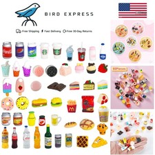 Miniature Food and Drink Bottles Set 50 pcs for Dollhouse Kitchen Play
