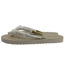 Michael Kors MK Logo Flip Flop Slippers Cream 9