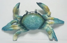 December Diamonds Blue Crab Polystone Figurine 7 3/8" Coastal Beach Marine Decor