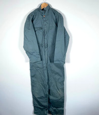 70 Penneys Big Mac Coveralls Men's 40R Gray Herringbone Mechanic Gripper Zipper