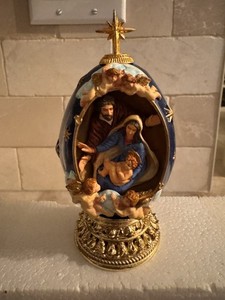 Vintage House of Faberge The Nativity Faberge Egg crafted in China Franklin Mint