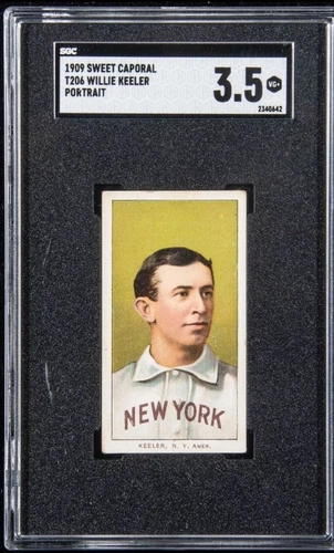 1910 T206 SWEET CAPORAL 150 Willie Keeler portrait SGC 3.5 stunner