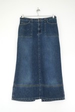 Damen Rock, Jeansrock "Montego", Gr. 42, Maxirock, blau, leichte A-Linie