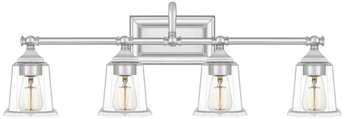 Quoizel Nicholas 30 1/2"W Polished Chrome 4-Light Bath Light - Picture 1 of 4