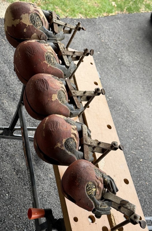 C1920-30s Temple Block Set with Clamps and Bar