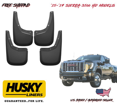 2015-2019 GMC Sierra 3500 HD Husky Mud Guards MudFlaps Custom Direct Fit
