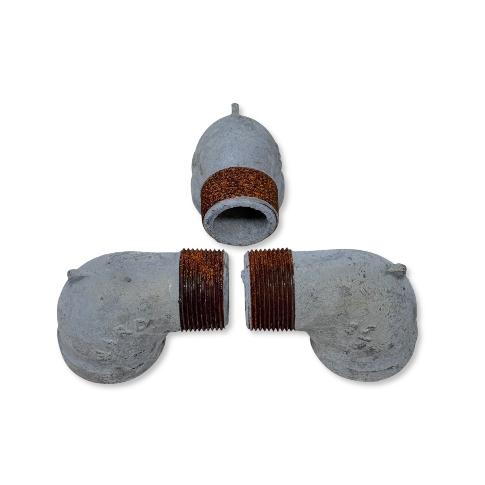 Lot of 15 Ward 1-1/4" Galvanized Malleable Iron 90 Degree Street Elbow Fitting