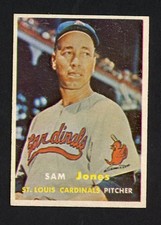 1957 Topps SAM JONES St. Louis Cardinals EX/MT Condition SEMI HIGH #287 (2)