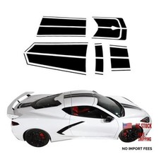Full Body Race Stripes Compatible with Chevrolet Corvette C8 2020-2026, Black