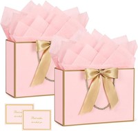GeschenktüTen Mit Henkel 2 StüCk Rosa Geschenkverpackung Mit GrußKarten
