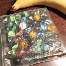 Vintage and Recent 50-count Mix Marbles for Play and Crafts as shown