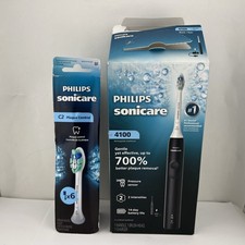 Philips Sonicare 4100 Power Electric Toothbrush, Black HX3681/24 6 brush heads