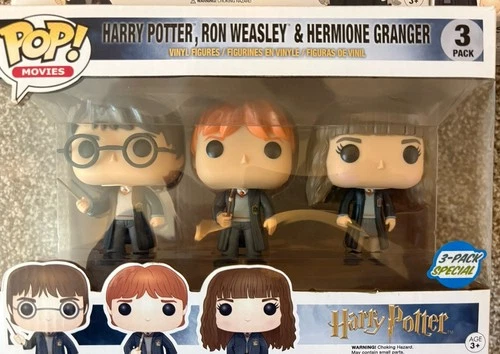 Funko Pop! Vinyl Harry Potter Ron Weasley Hermione Granger 3-Pack Special Figure