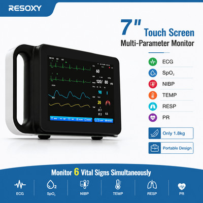 Multi-parameter Patient Monitor Vital Signs Monitor ECG/NIBP/TEMP/RESP/SPO2/PR
