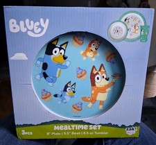 Bluey Mealtime Set New Plate Bowl Tumbler NIB