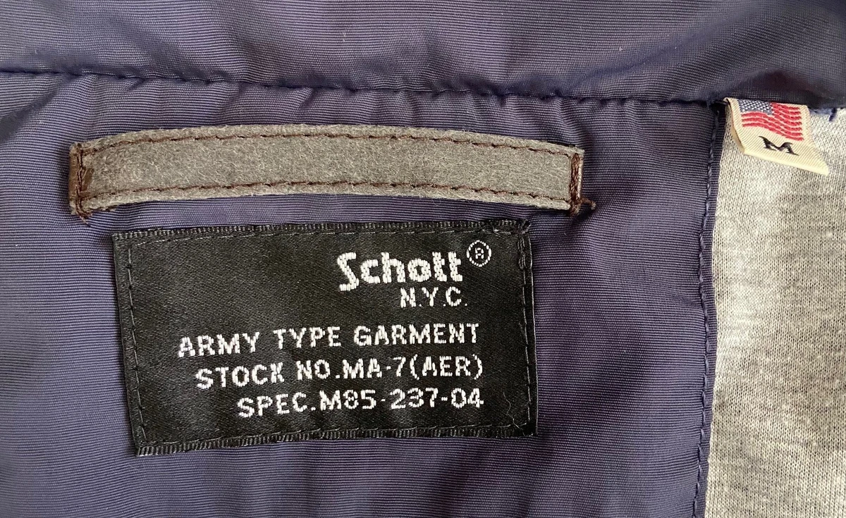 Blusa marina Schott MA-7 AER bombardero M mitad temporada otoño ejército