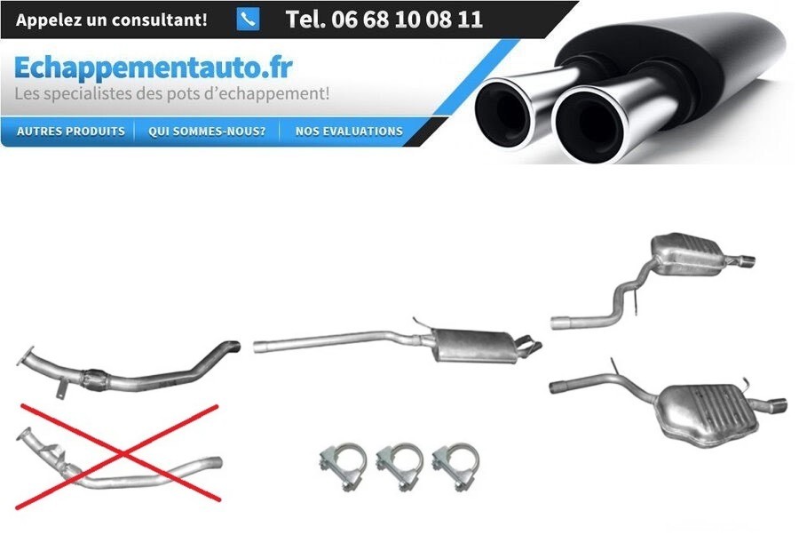 Échappement Audi A4 B6 B7 1.8T silencieux arrière avec kit de montage complet 2003-2008