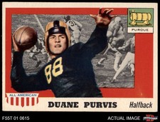 1955 Topps #51 Duane Purvis SHORT-PRINT RC Purdue 5 - EX