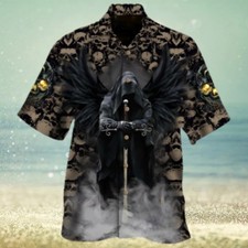 Winged Skull Hawaiian Shirt