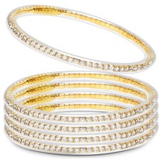 Glitter Jelly Gold Bangles for Women - 5pcs Soft Silicone Classic Tennis Bracele