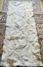 Fellläufer Pelz, Lammfell hell gemustert Sesselschoner Patchwork 160 x 65 cm