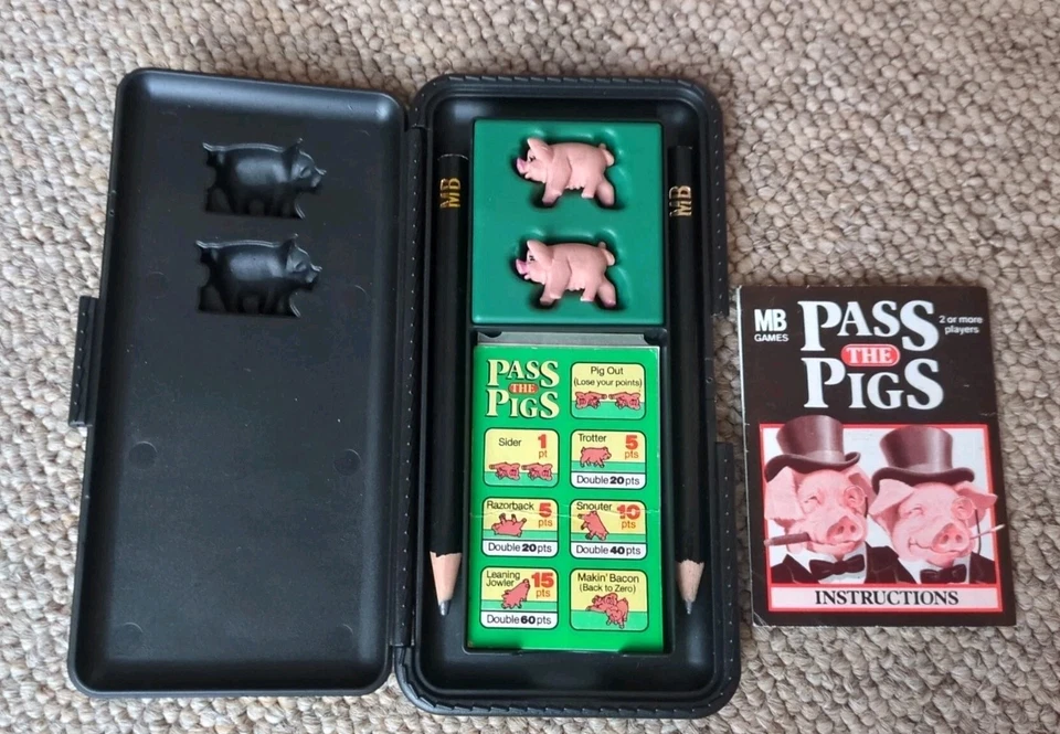 Vintage 1984 MB Games Pass The Pigs Game Compact / Travel Game - Image 2 of 4