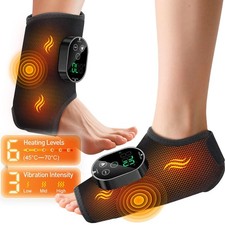 Cordless Foot Ankle Massager Pain Relief with 3 Vibration Modes 6 Heat Levels