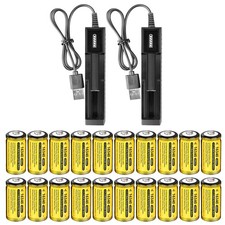 Lot 2800mAh RCR123A 16340 Battery Rechargeable 3.7V Batteries Cell  USB Charger