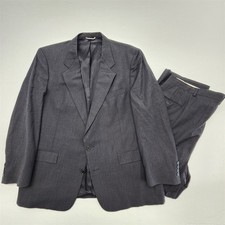 Vtg Christian Dior USA MADE 48R 42x30 Gray Glen Check Tweed 100% Wool Mens Suit