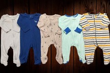 Baby Boy 3-6 Months Zip Carter's Cotton Footed Sleeper Pajama Clothes Lot