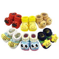 Adorable Baby 6 Pair Non-Skid Bootie Socks