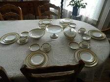 Haviland & Co. Limoges Schl. #575 Dinnerware Set for 6 with 3 Serving Pieces