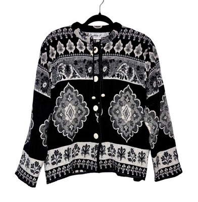 Vintage 90s Flashback Boho Tapestry Jacket Womens Size M Cottagecore Nordic Folk
